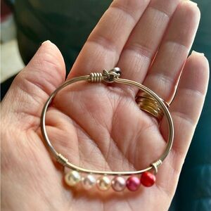 Luca & Danni Scarlet Ombré Crystal Pearl Bangle
